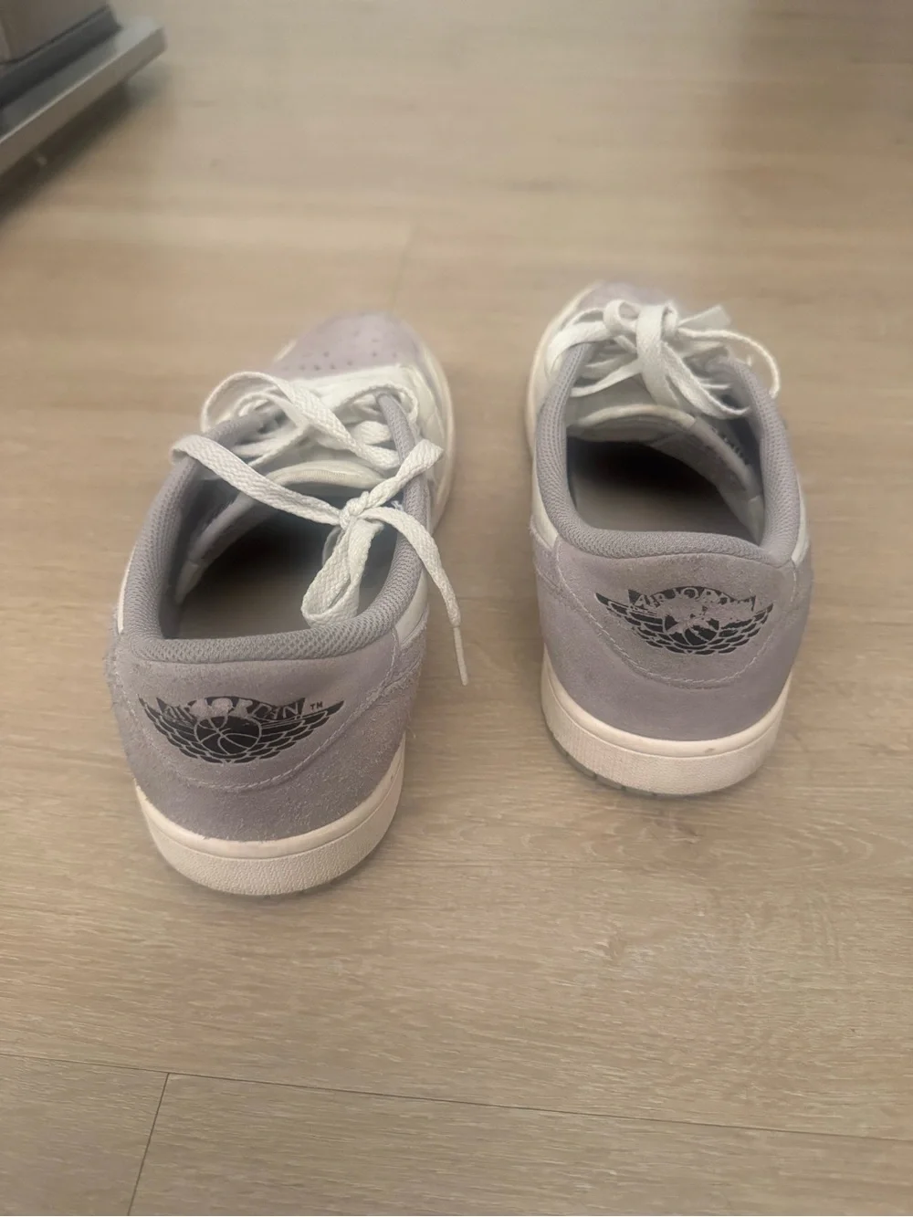 Jordan Men’s Low-Top Athletic Sneakers in White and Light Gray